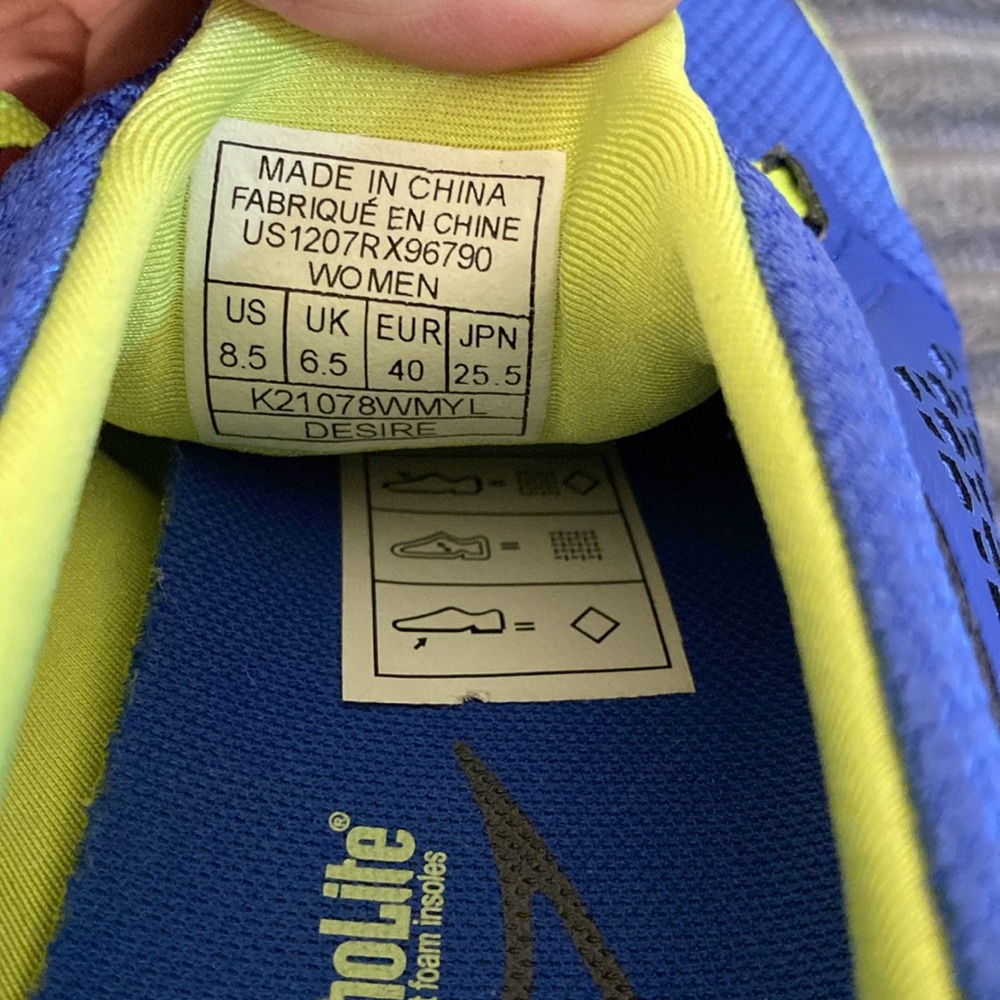 Ryka ortholite Blue and Yellow Athletic Shoes, in good condition - Picture 6 of 7
